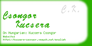 csongor kucsera business card